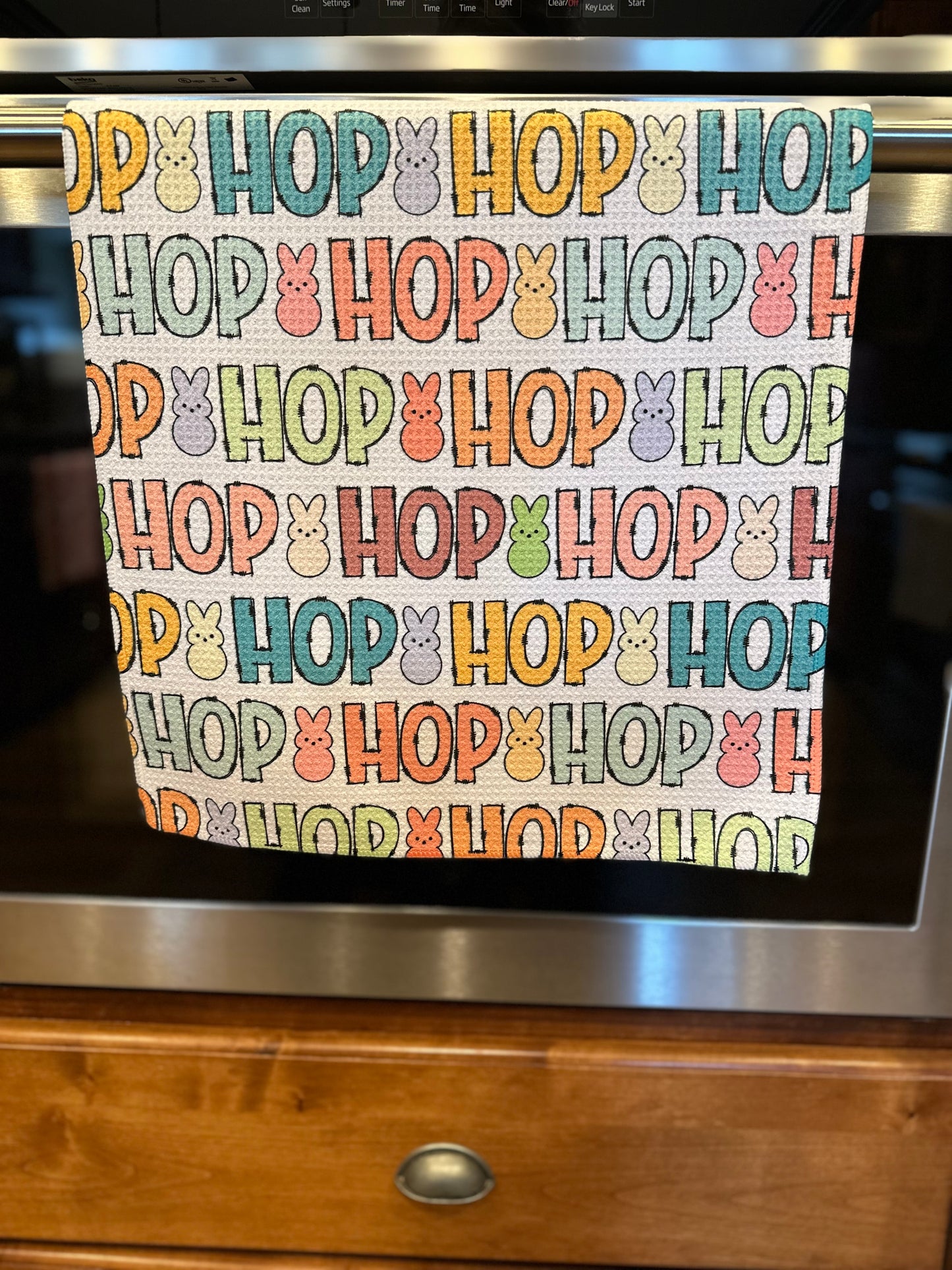 Hop Hop Hop Waffle Kitchen Towel