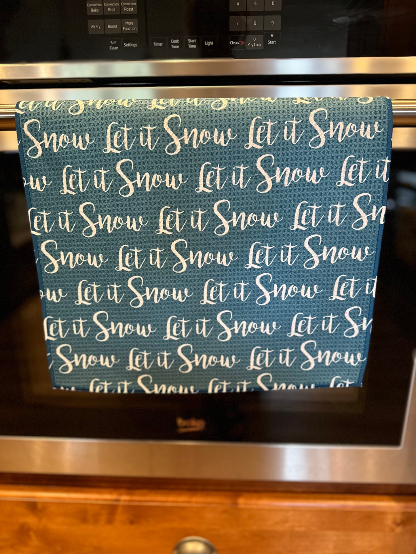Let it snow Waffle Kitchen Towel