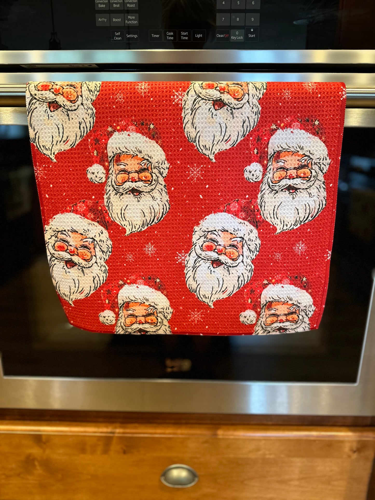 Jolly Cute Santa Waffle Kitchen Towel