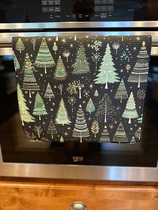 Christmas Trees Waffle Kitchen Towel