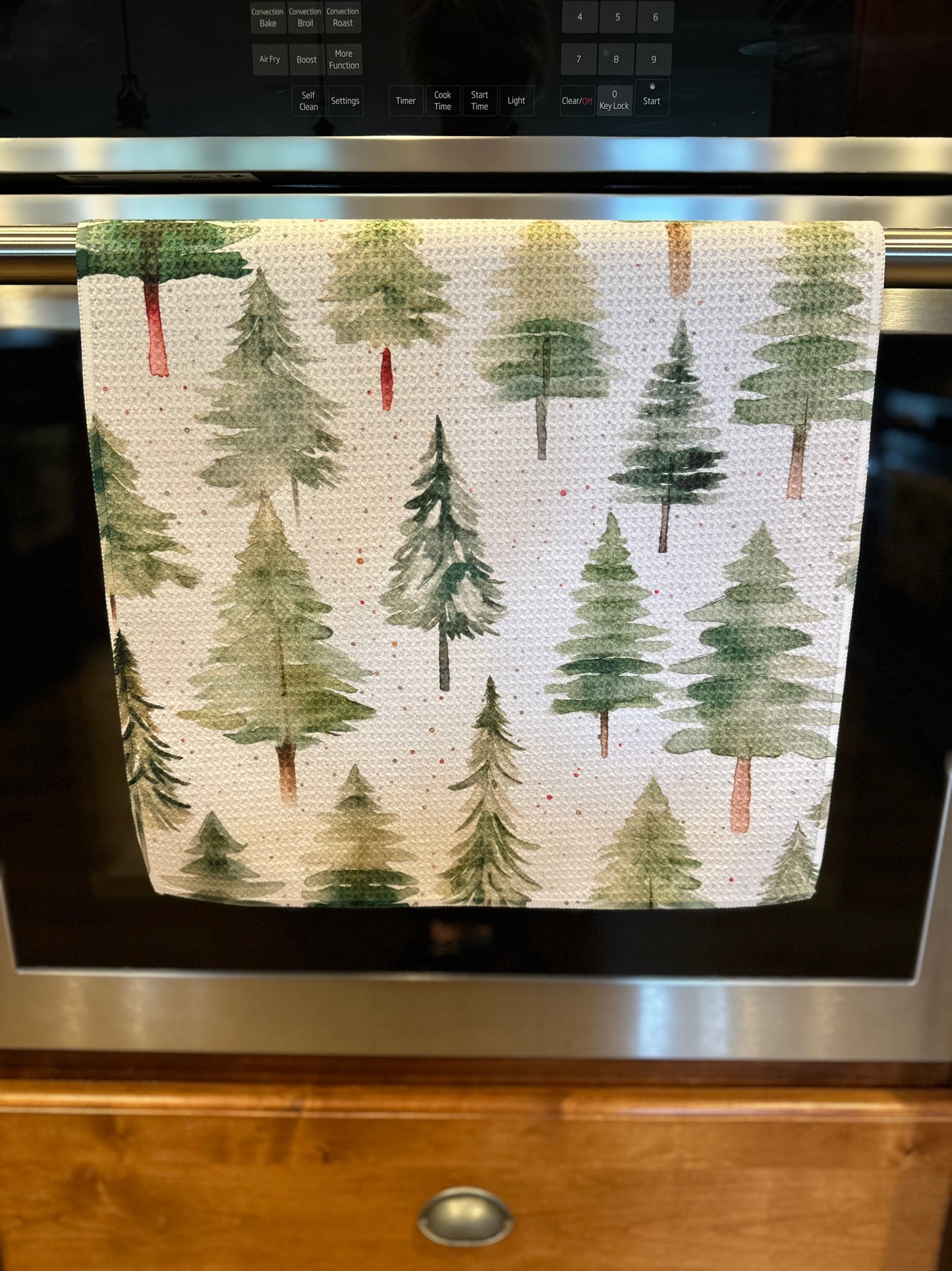 Pine Trees Waffle Kitchen Towel