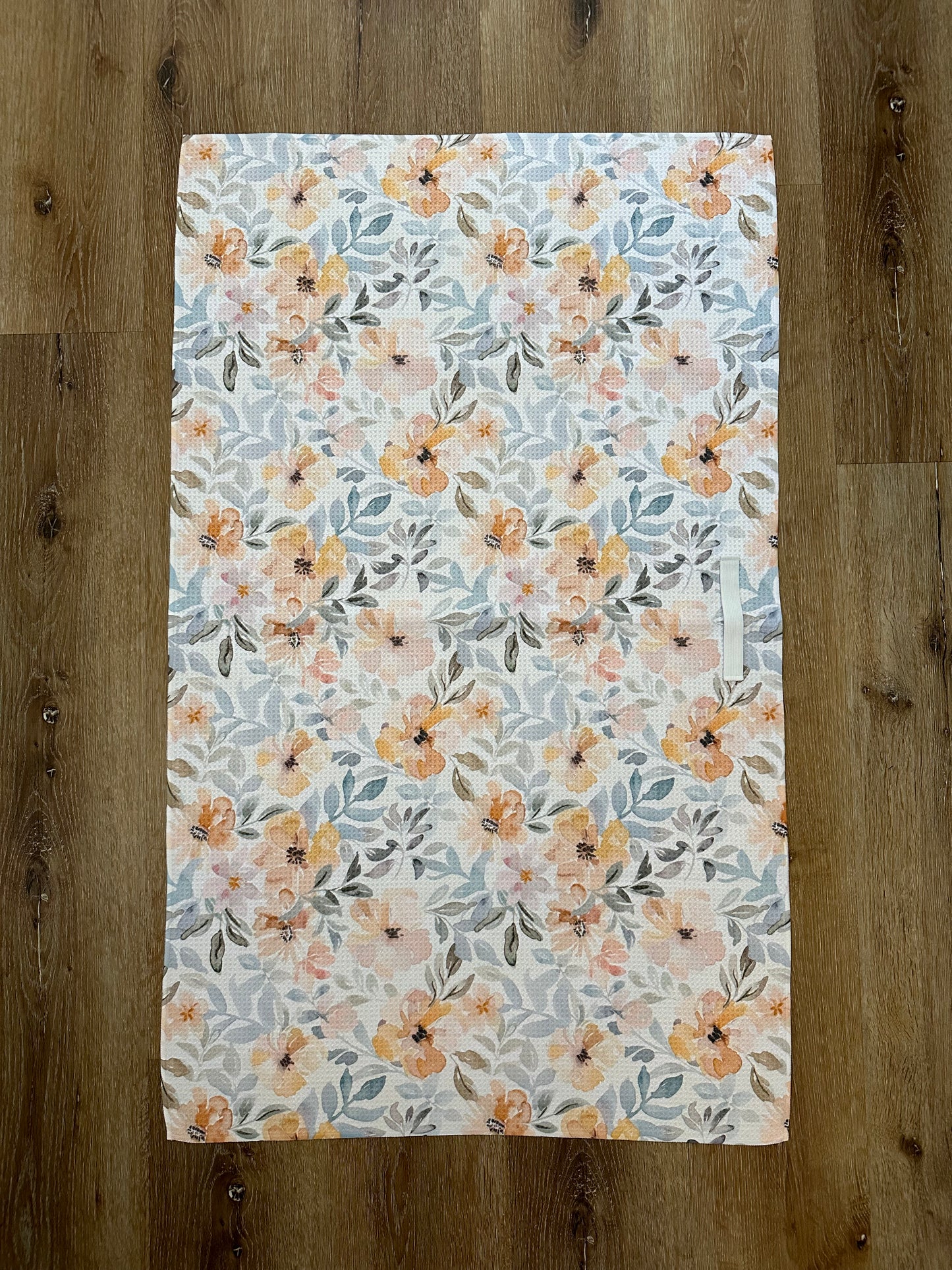 Watercolor Floral Waffle Hair towel