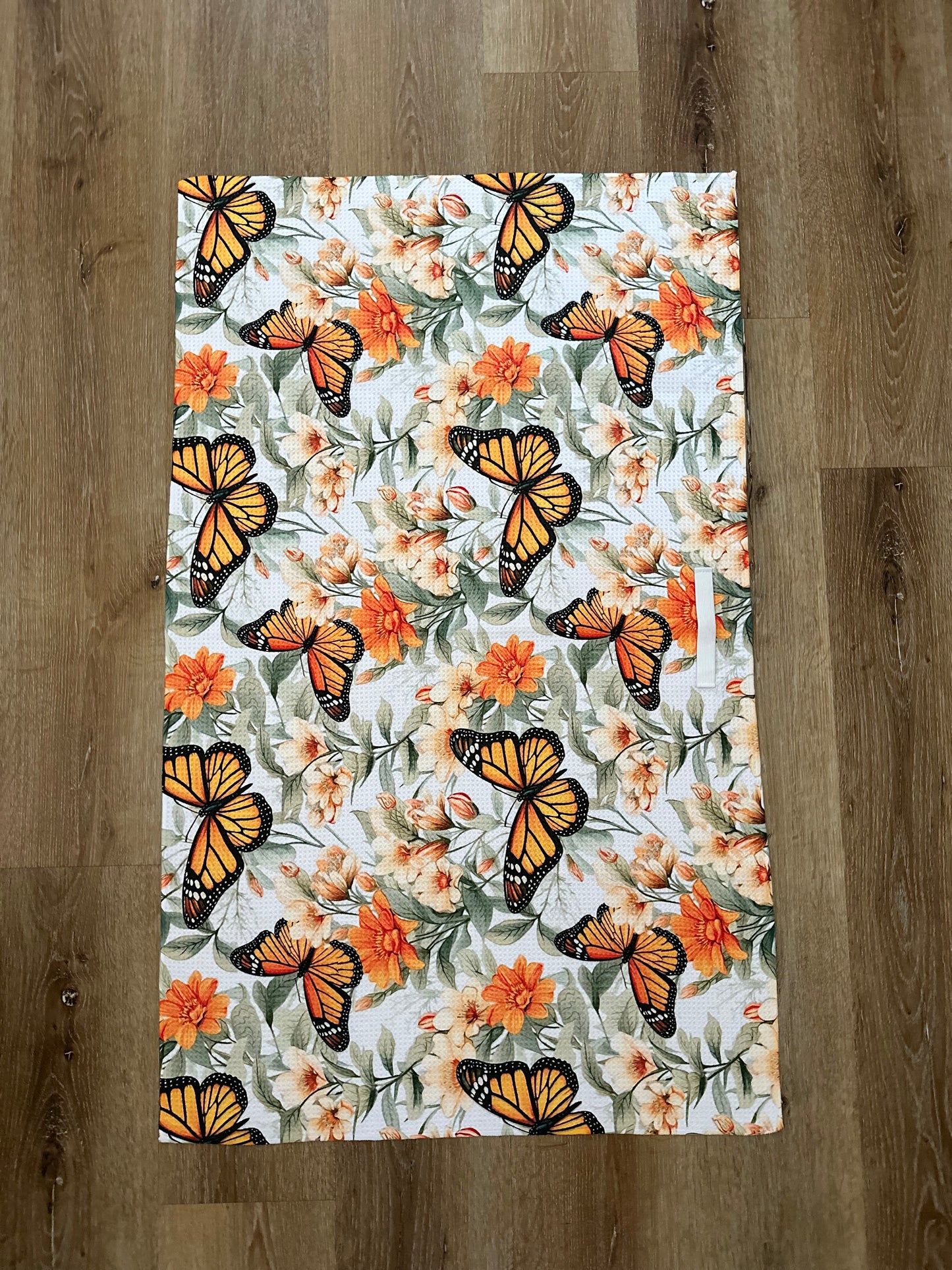 Butterflies & Floral Waffle Hair towel
