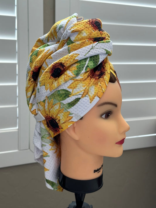 Sunflower Waffle Hair towel