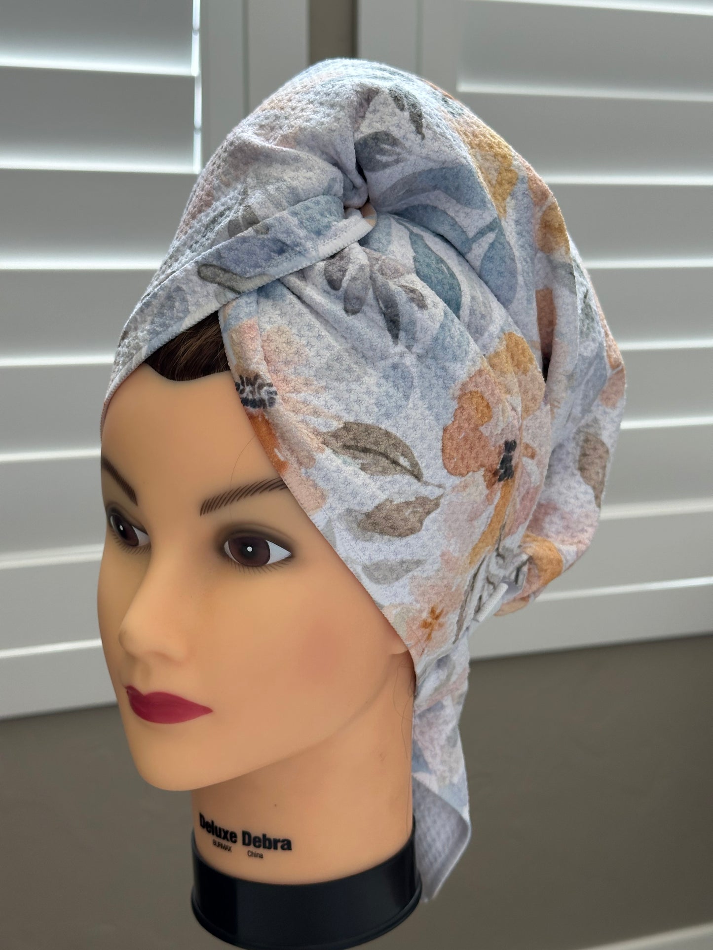 Watercolor Floral Waffle Hair towel