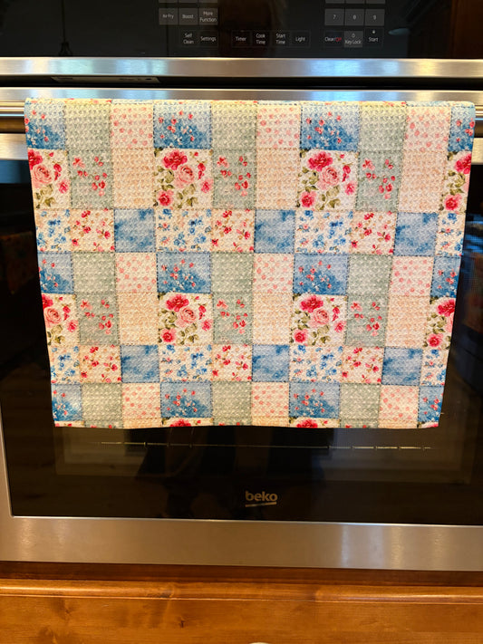 Patchwork Quilt Waffle Kitchen Towel