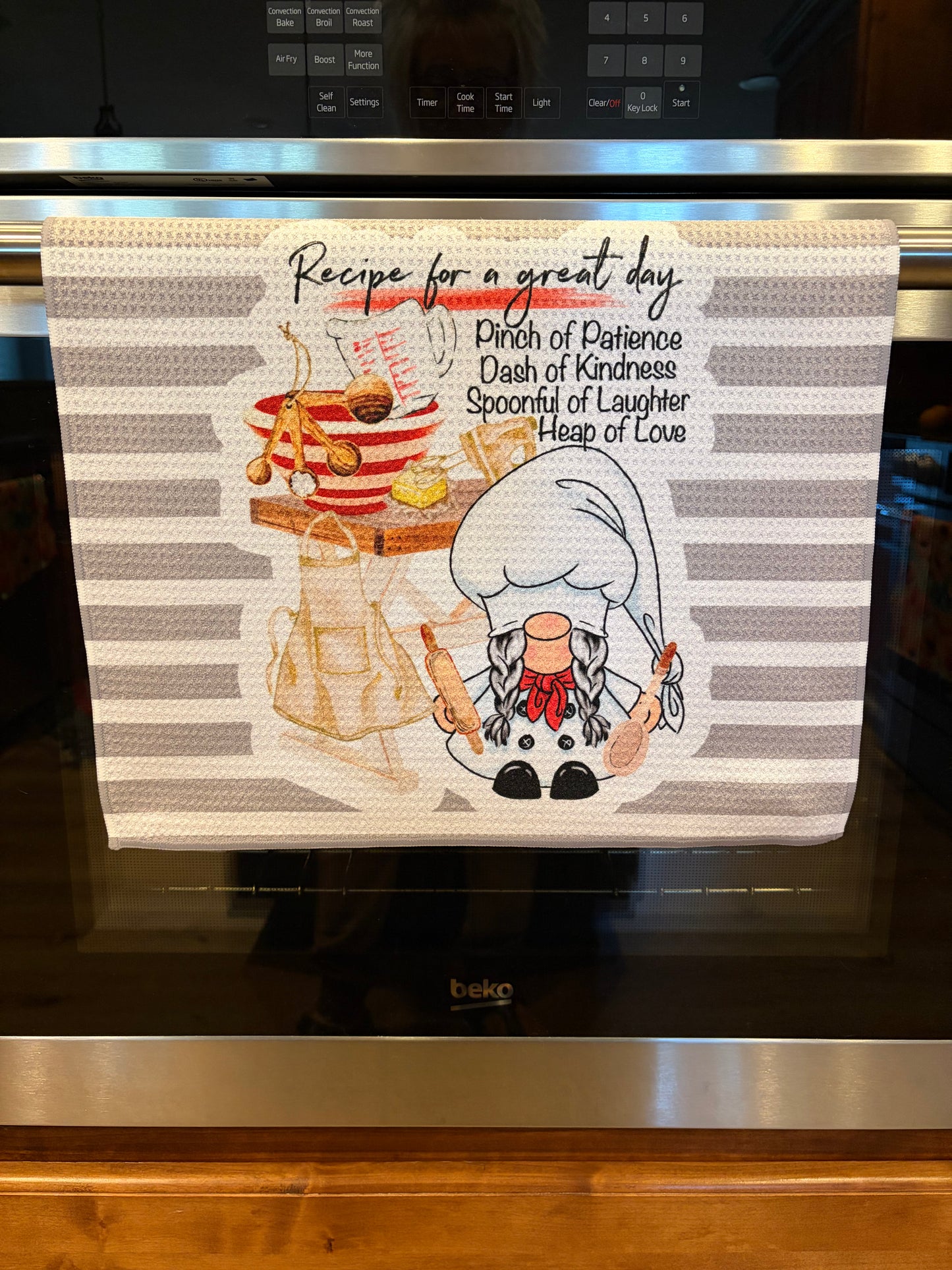 Recipie For A Great Day Waffle Kitchen Towel