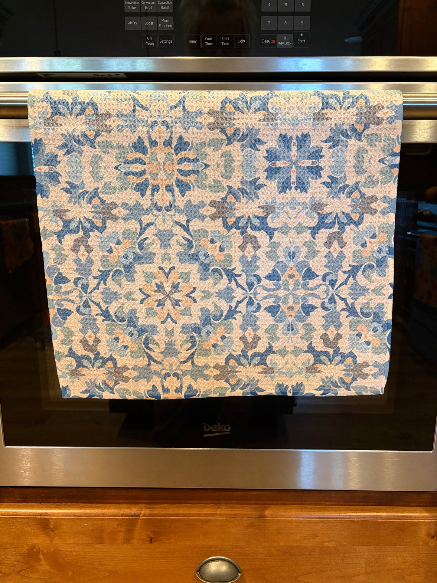 MAE Itialian Flowers Waffle Kitchen Towel