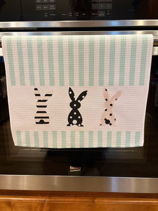 3 Little bunnies Waffle Kitchen Towel