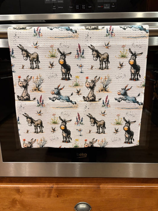 Cute Donkey's Waffle Kitchen Towel
