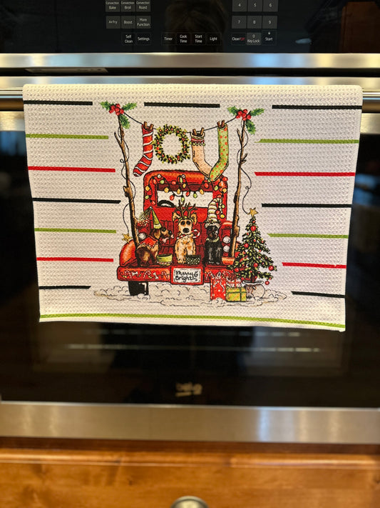 Joy waffle kitchen towel