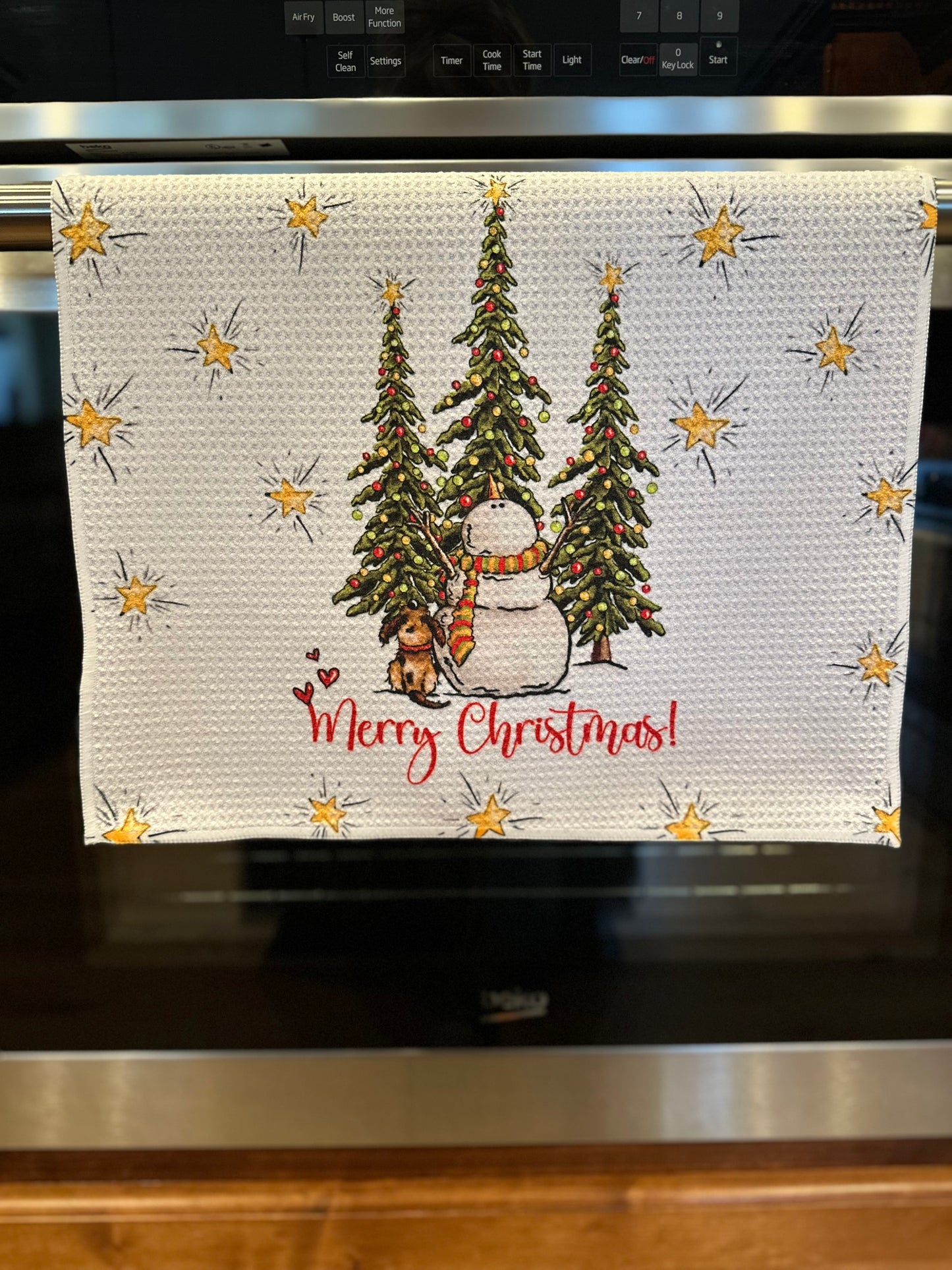Merry christmas Waffle Kitchen Towel