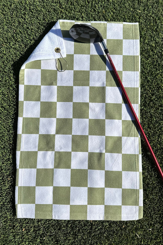 Green Checkered Golf towel