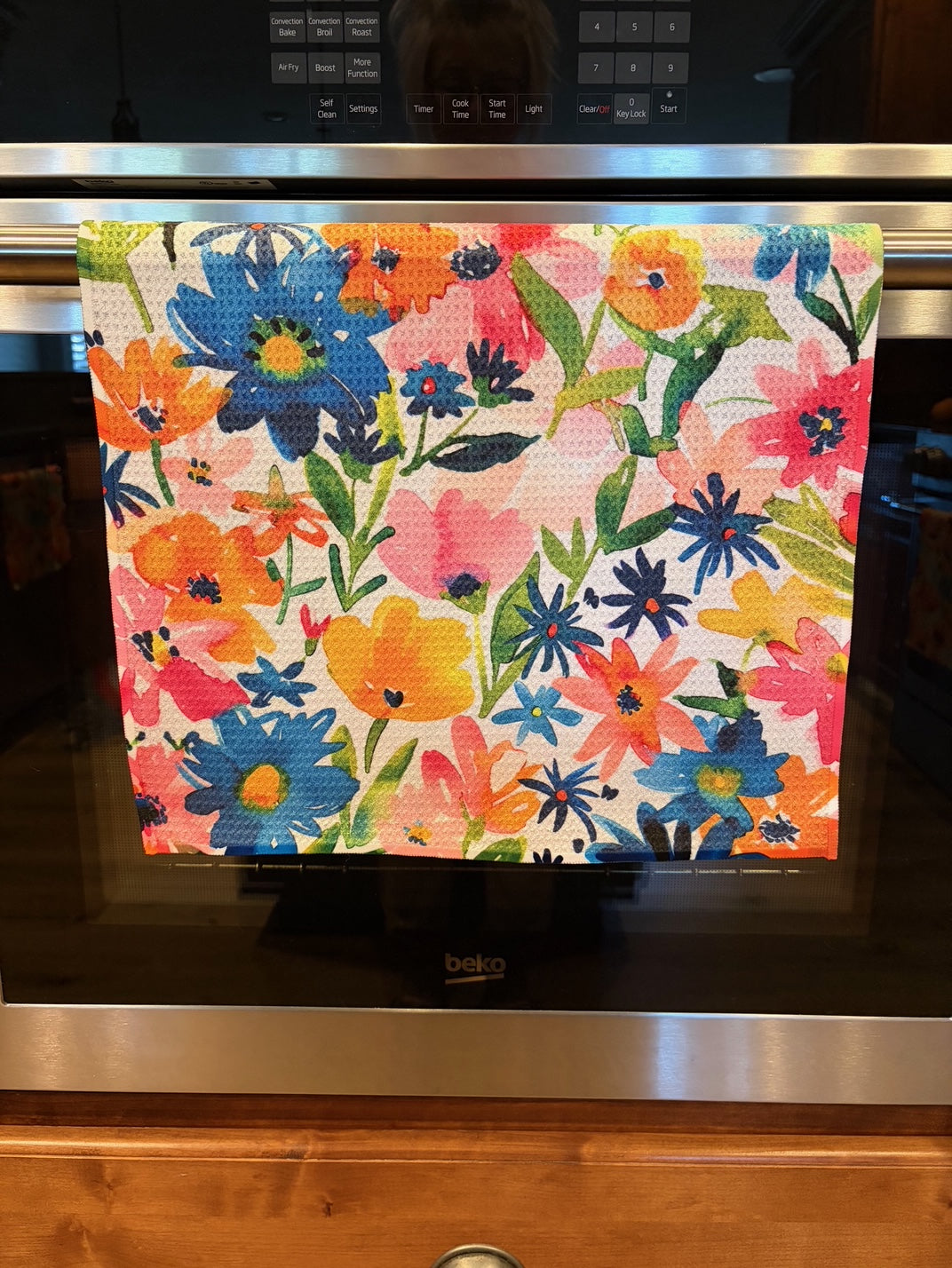 Bright Flowers Waffle Kitchen Towel