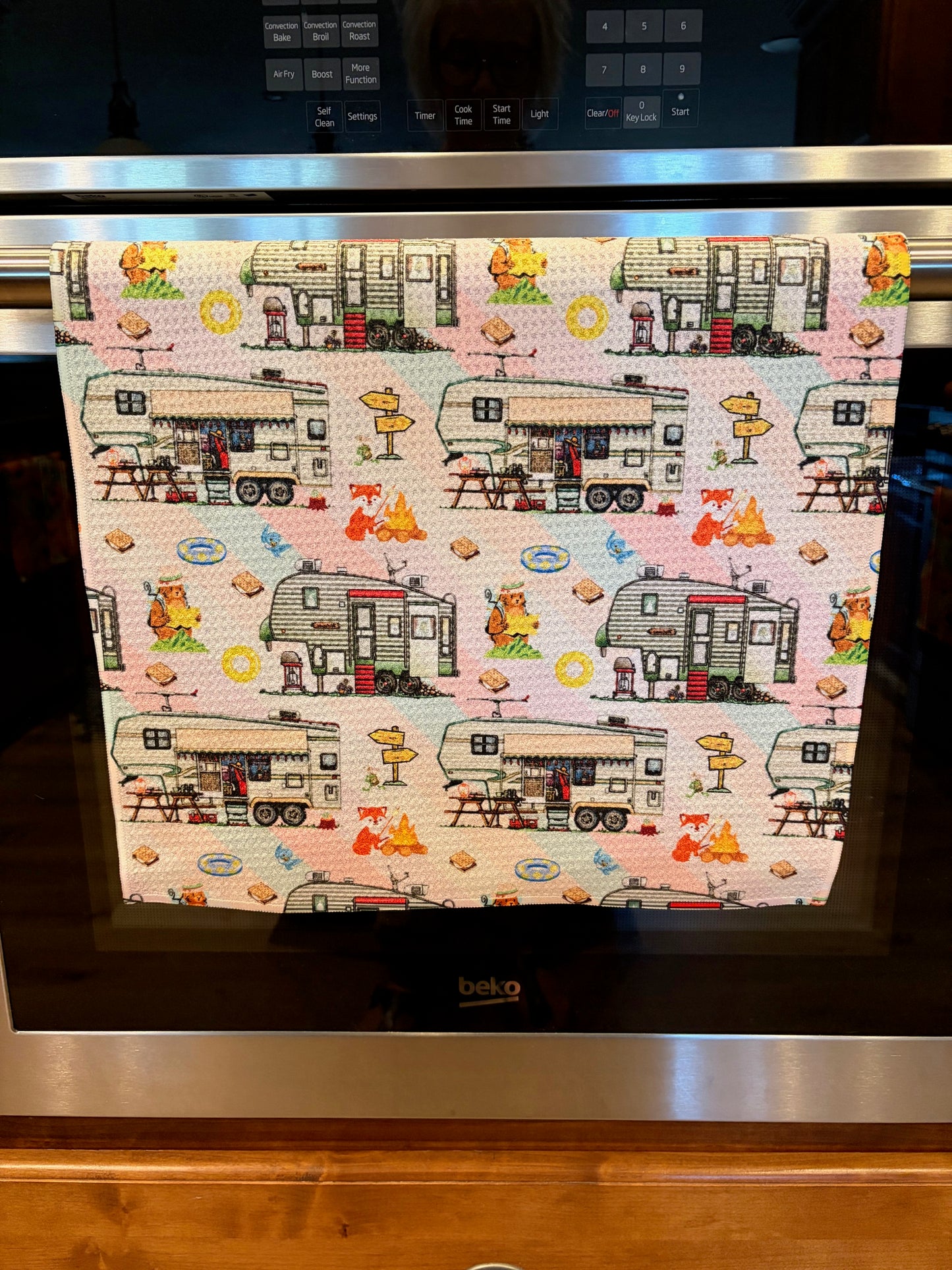 Just Campin Waffle Kitchen Towel