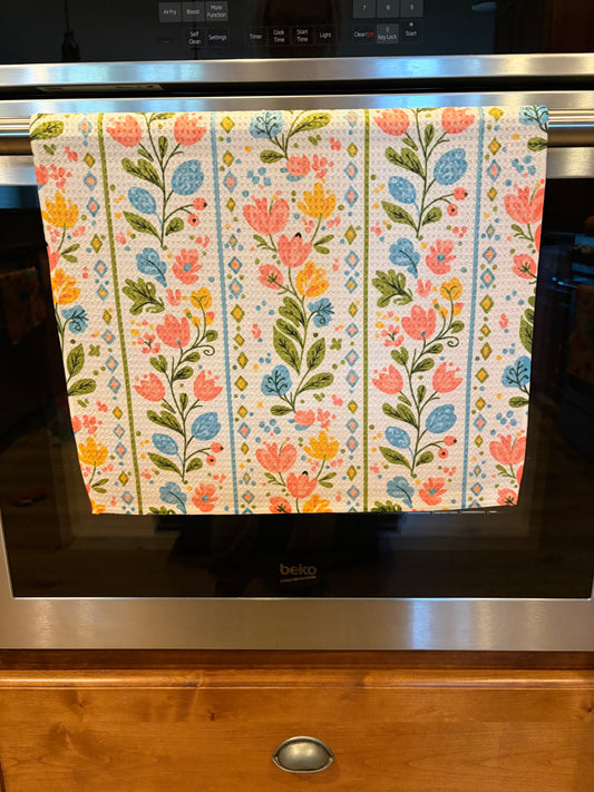 Dainty Flowers Waffle Kitchen Towel