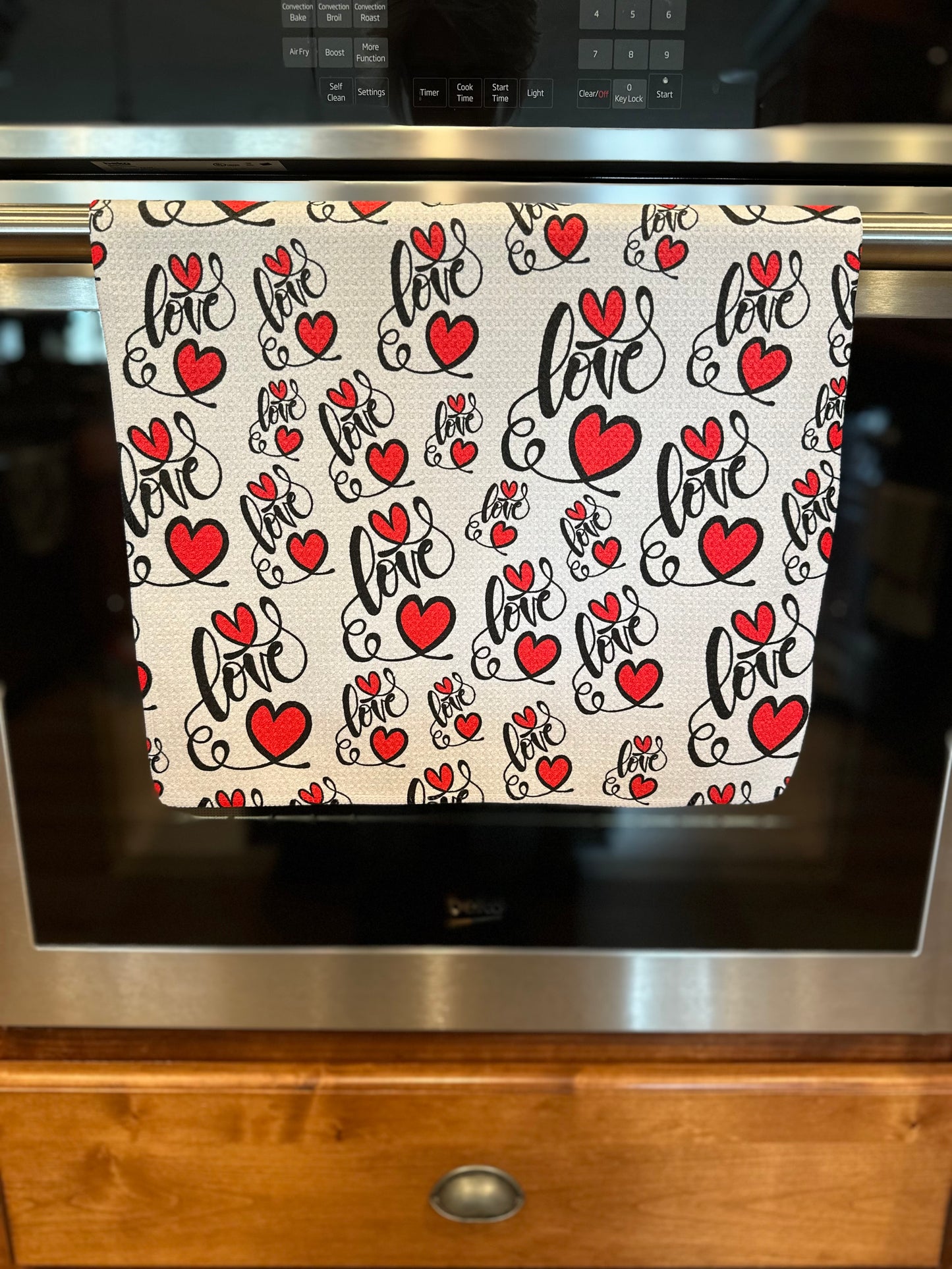 LOVE waffle kitchen towel