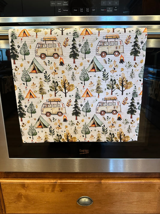 Tent & Trailer camping Waffle Kitchen Towel