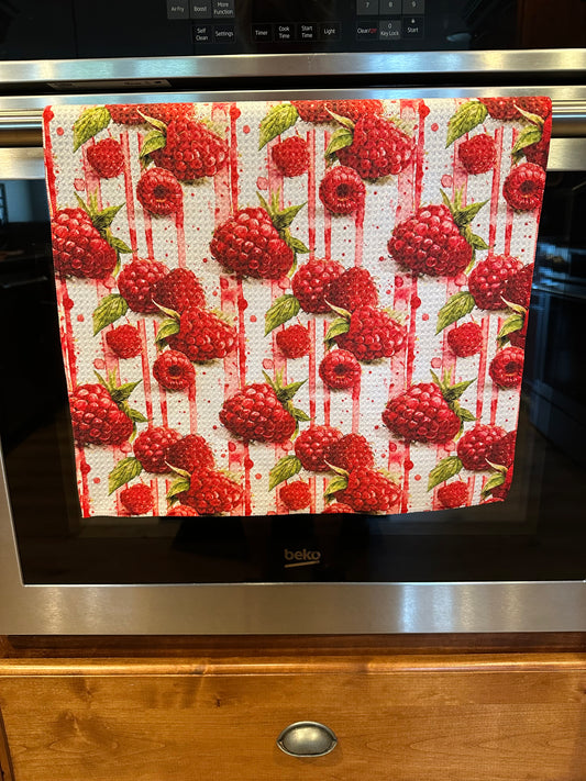 Raspberries Waffle Kitchen Towel