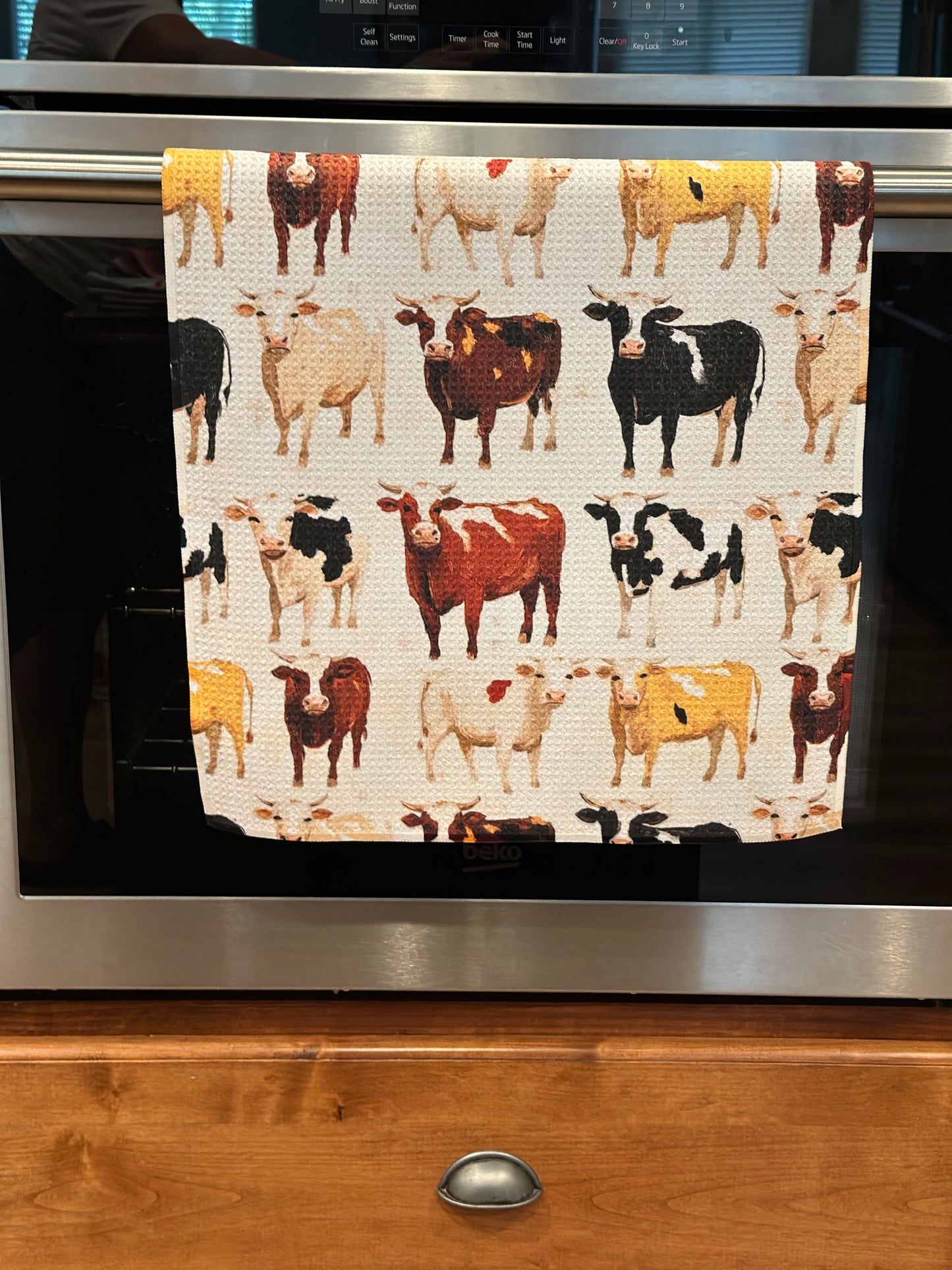Cows Waffle Kitchen Towel