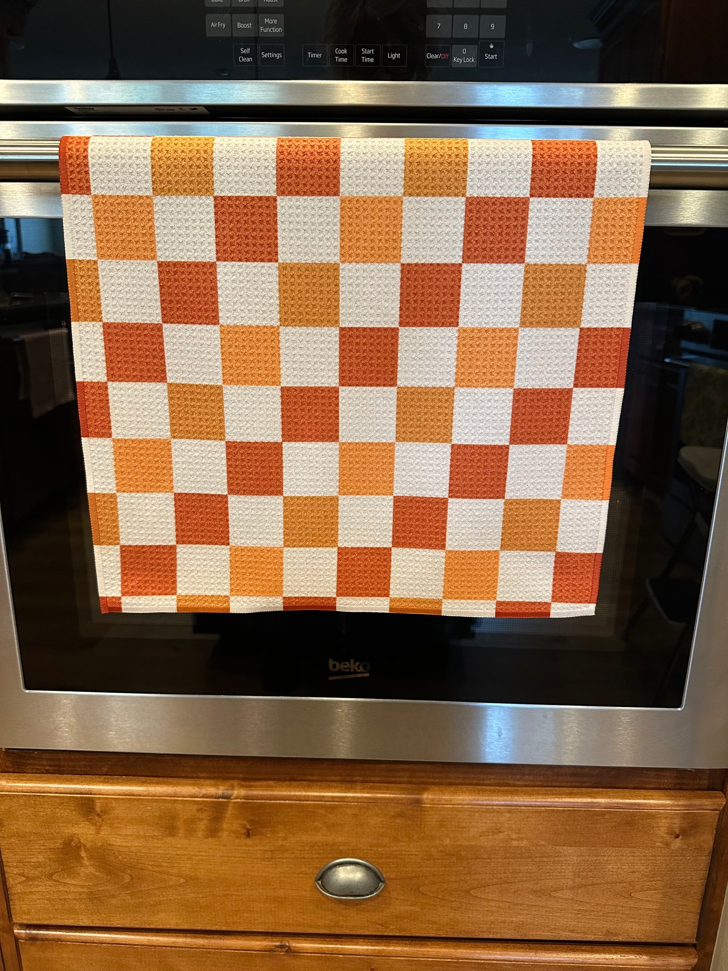 Fall Checkers Waffle Kitchen Towel