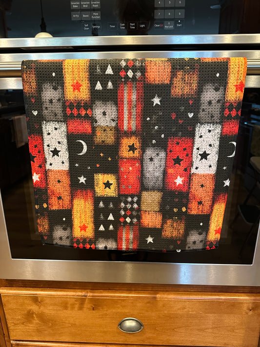 Fall Patchwork Waffle Kitchen Towel