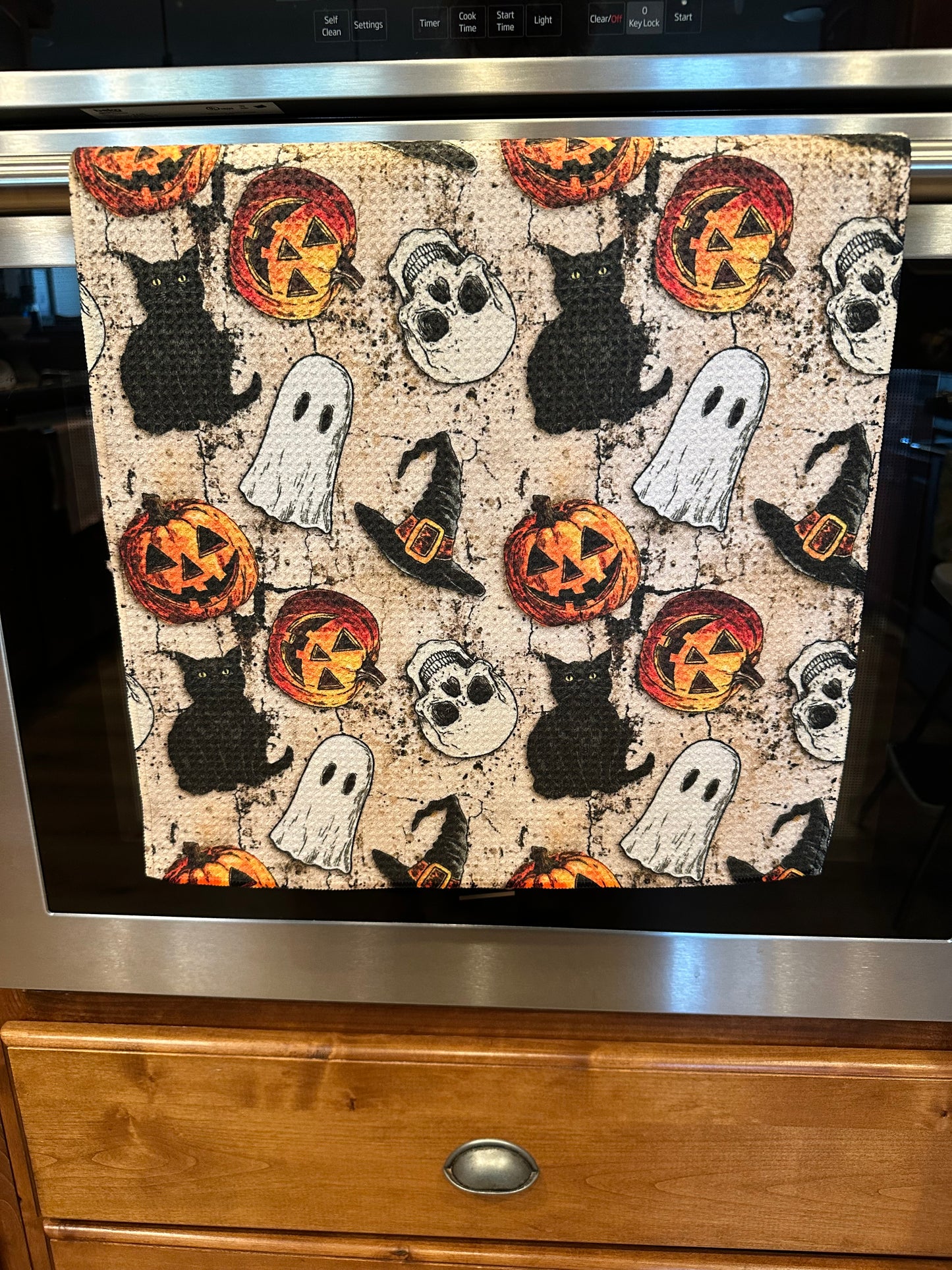 Ghosts, Cats, Skulls & Jack Waffle Kitchen Towel