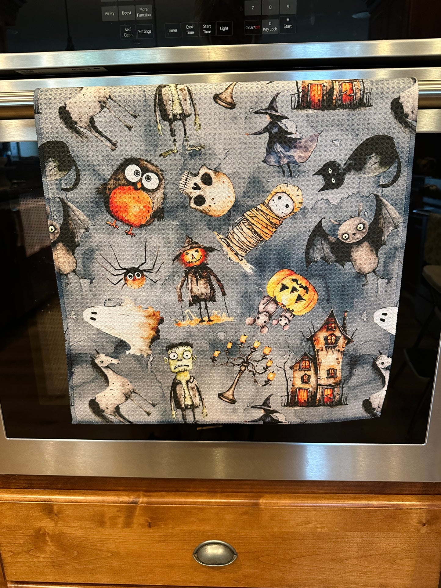 Horror Halloween Characters Waffle Kitchen Towel