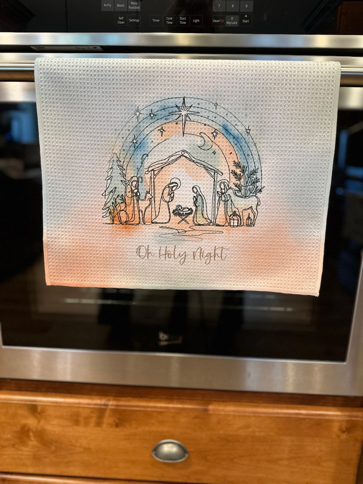 Oh Holy Night Waffle Kitchen Towel