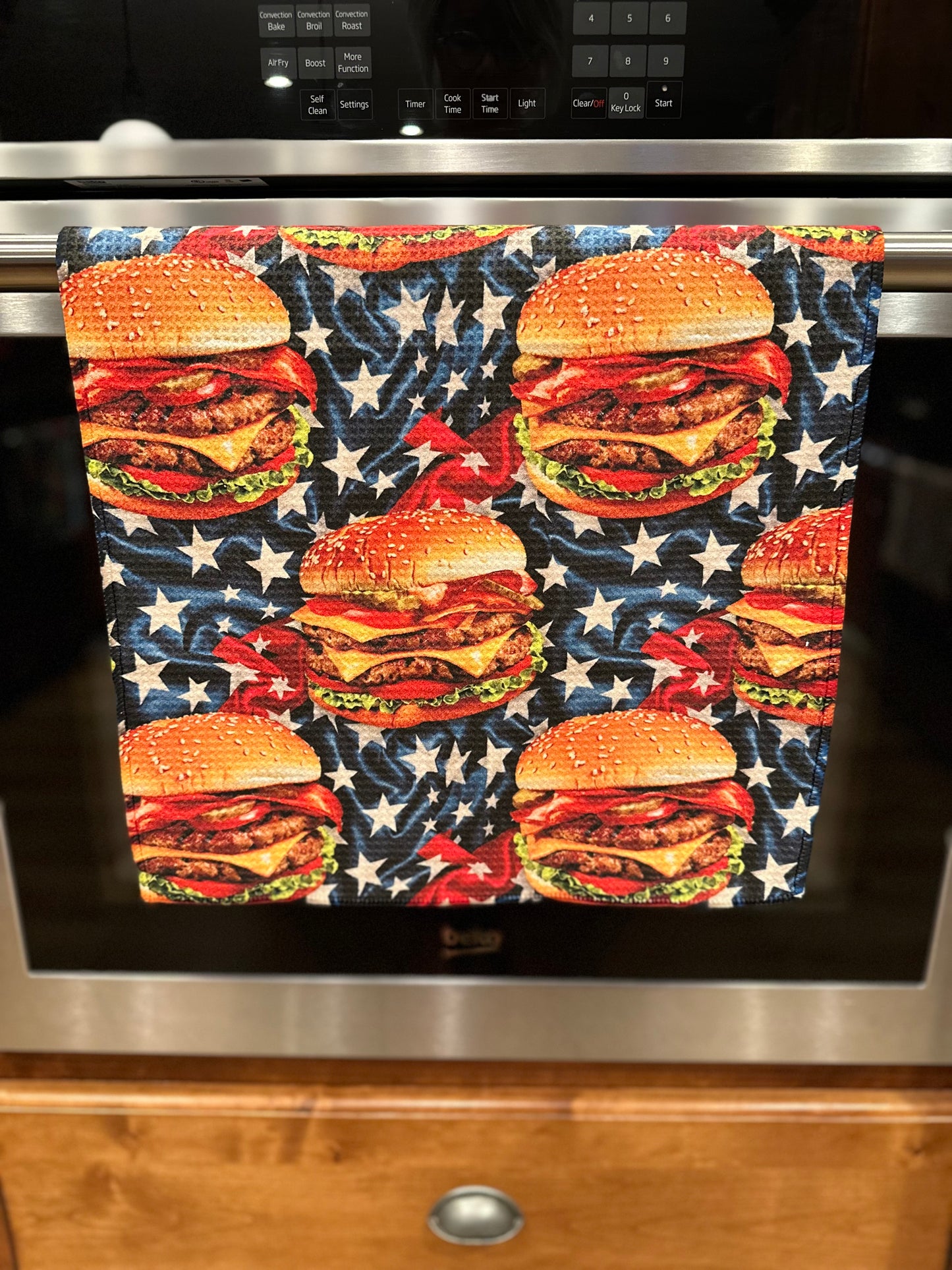 Cheeseburger Waffle Kitchen Towel