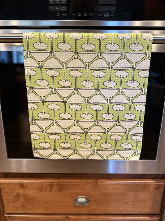 Martinis Waffle kitchen towel
