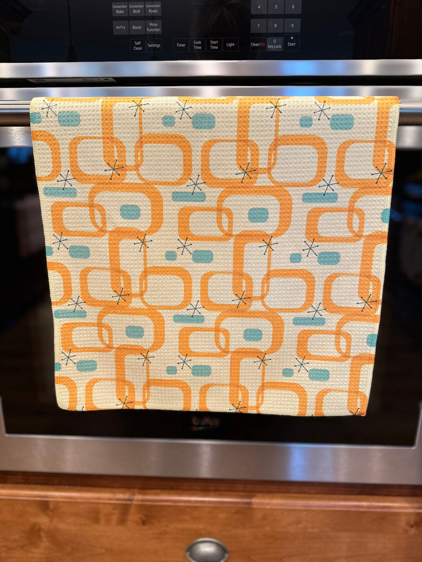 MId Century Waffle kitchen towel