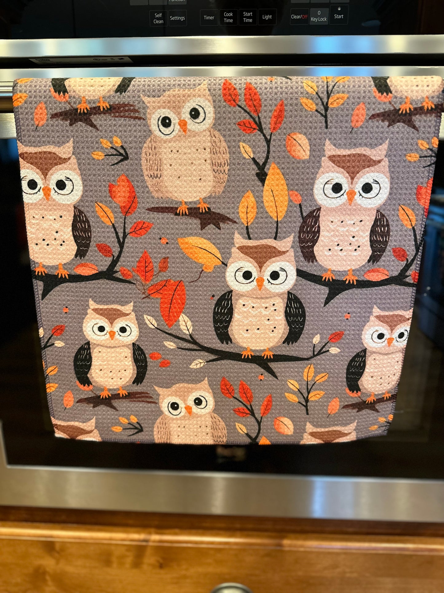 Owls Waffle Kitchen Towel