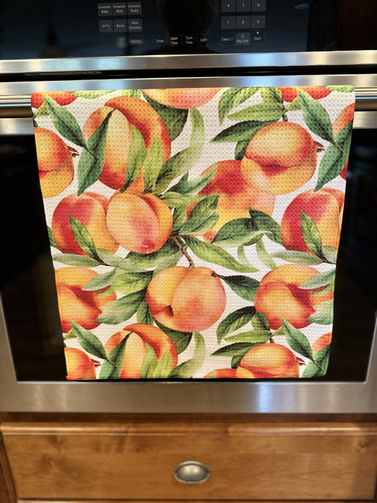 Peaches for days Waffle kitchen towel