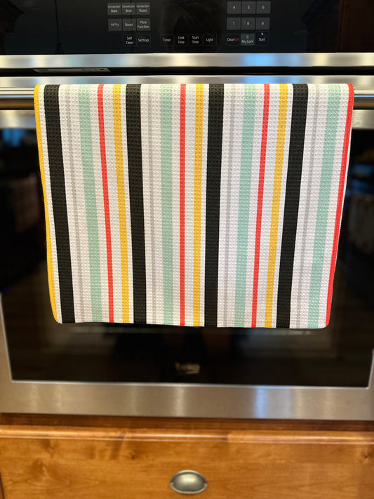 Picnic Stripe Waffle kitchen towel