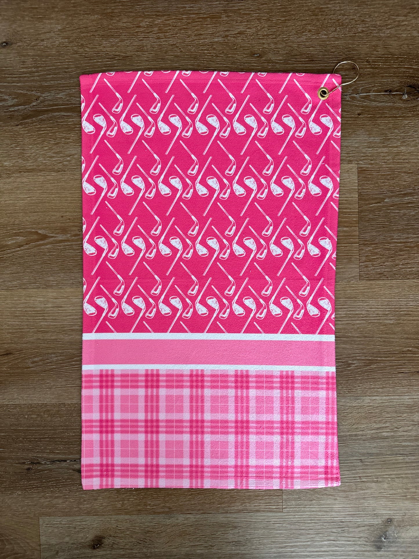 Pink clubs & Plaid Sports Towel