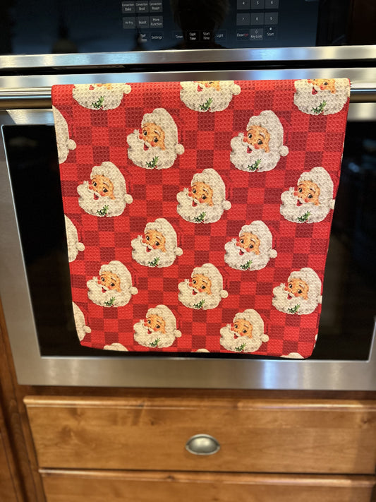 Santa Clause Waffle kitchen towel