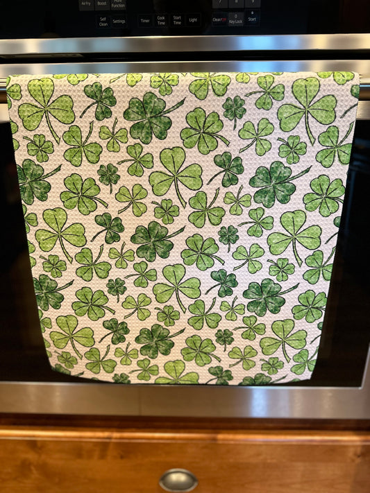 Shamrock Waffle Kitchen Towel
