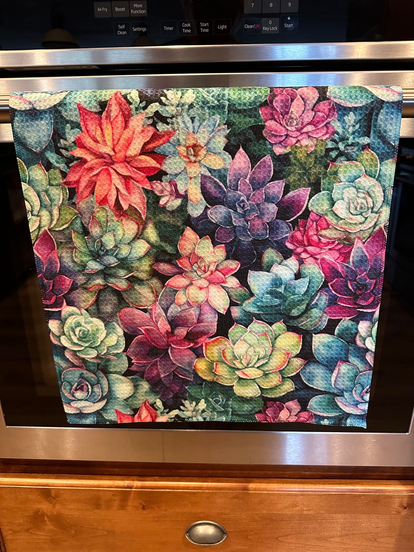Succulents Waffle Kitchen Towel