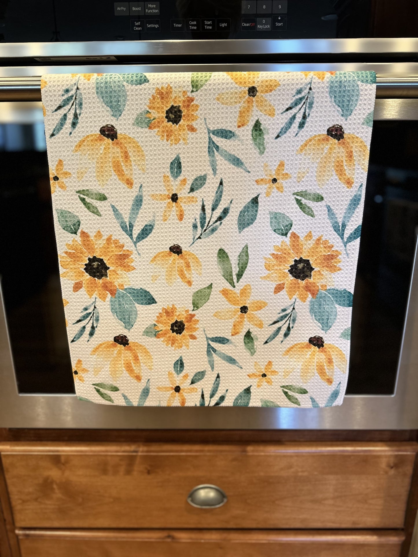Sunflowers Waffle kitchen towel