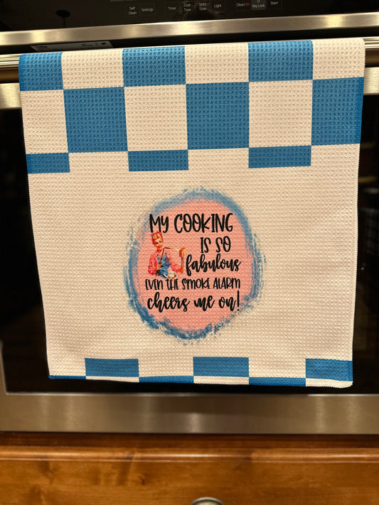 My cooking is fabulous Waffle kitchen towel