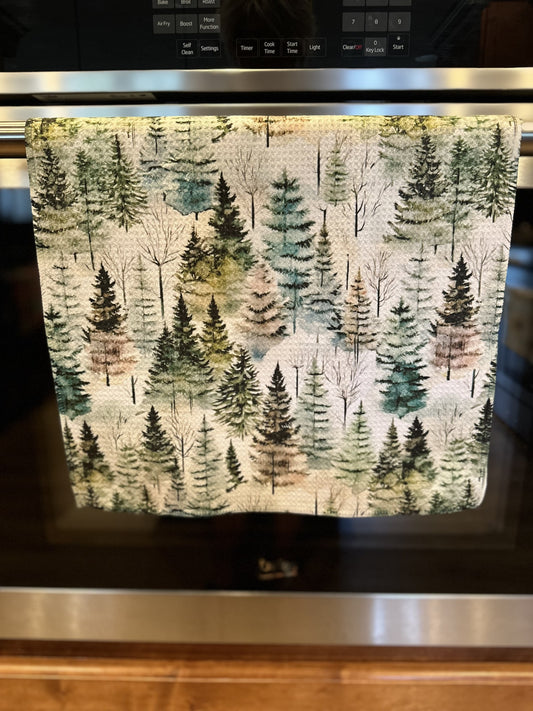 Forest Waffle Kitchen Towel
