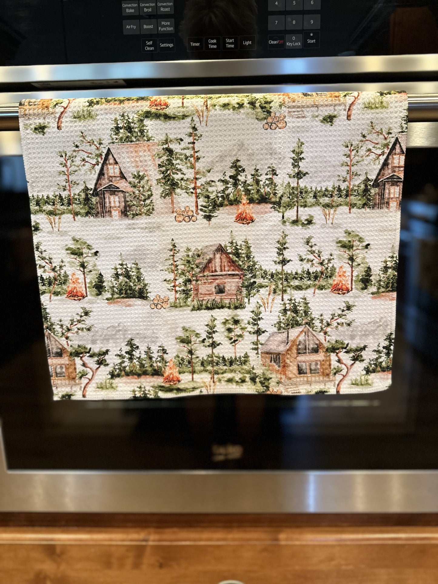 House in the woods Waffle Kitchen Towel